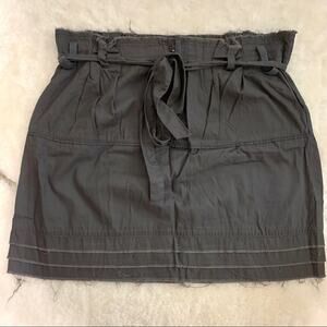 Patrick Robinson for Target Grey Paper Bag Waist Raw Hem Mini Skirt Size 11